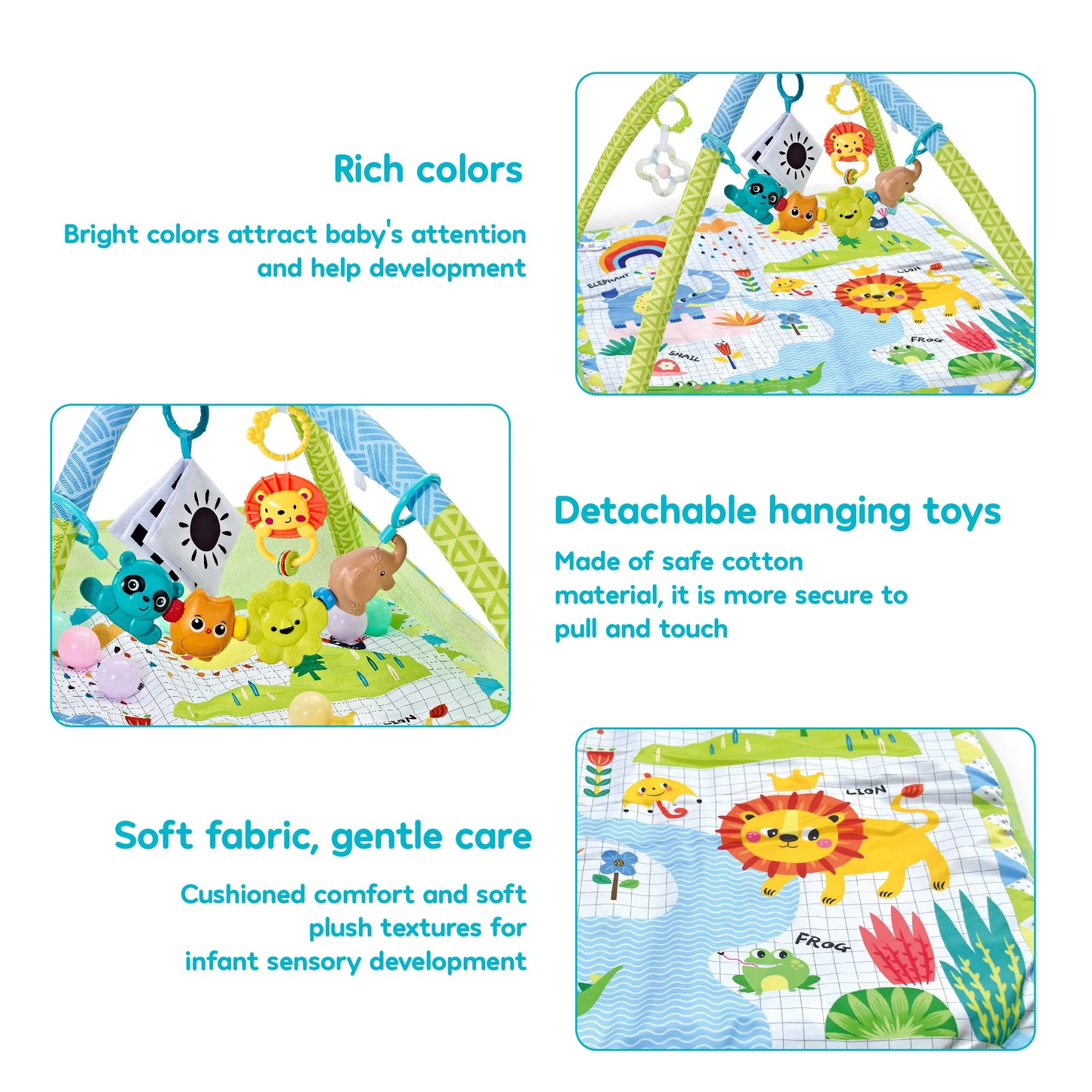 Baby Fitness Play Gym – Soft Crawling Mat & Activity Rack for Newborns and Toddlers