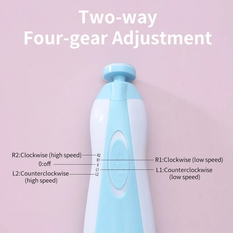 Safe Electric Baby Nail Trimmer with LED & Quiet Motor