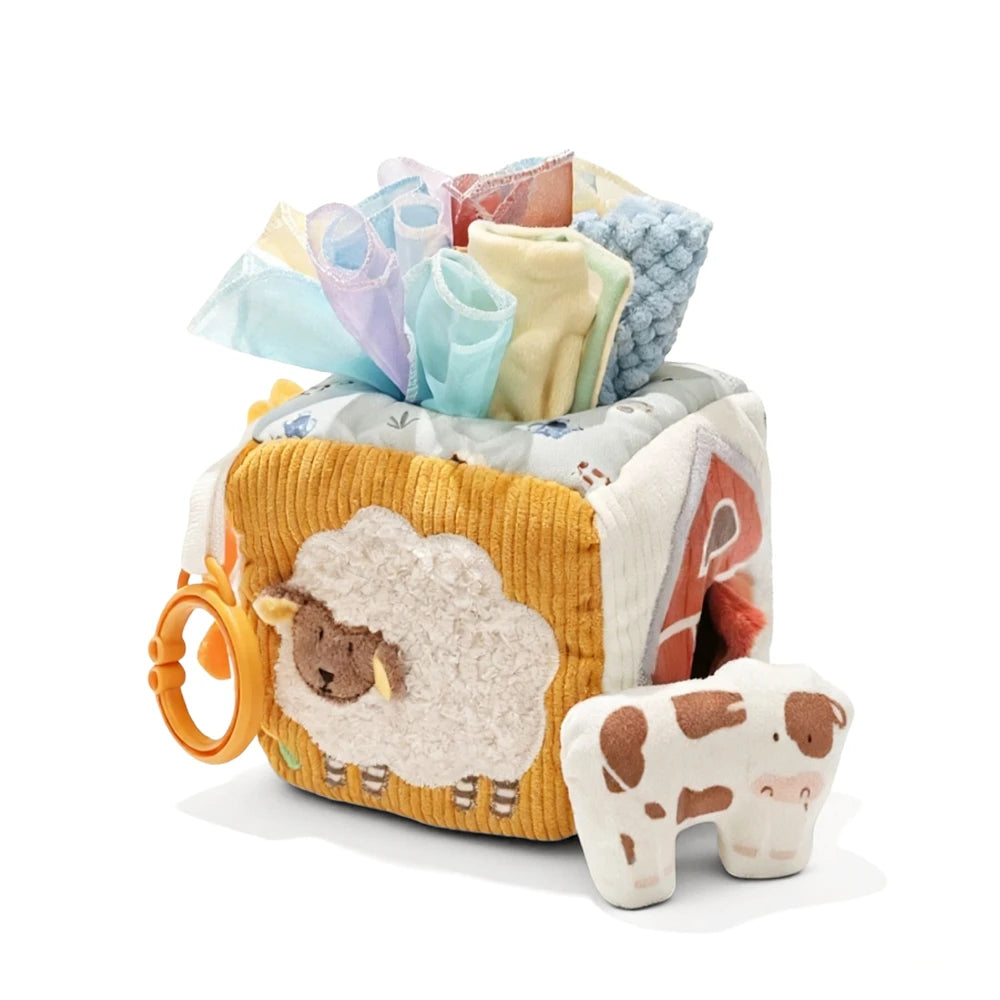 Montessori Sensory Magic Tissue Box for Infants 0-12m, Great for Fine Motor & Early Learning