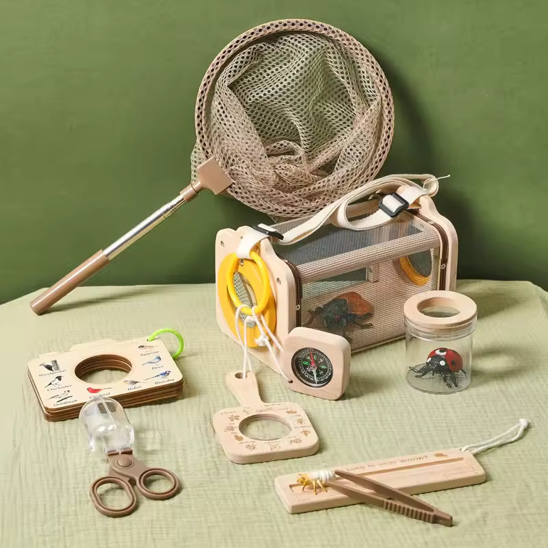 9pc Kids Nature Exploration Kit, Insect Catcher & Bug Viewer Box