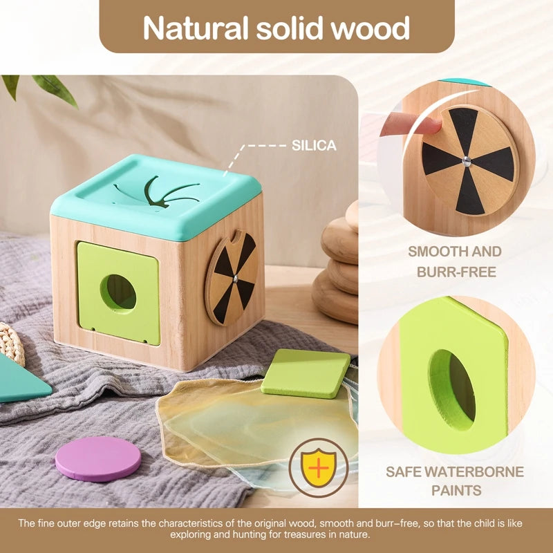 Wooden Magic Tissue Box Educational Learning Sensory Toys for Kids