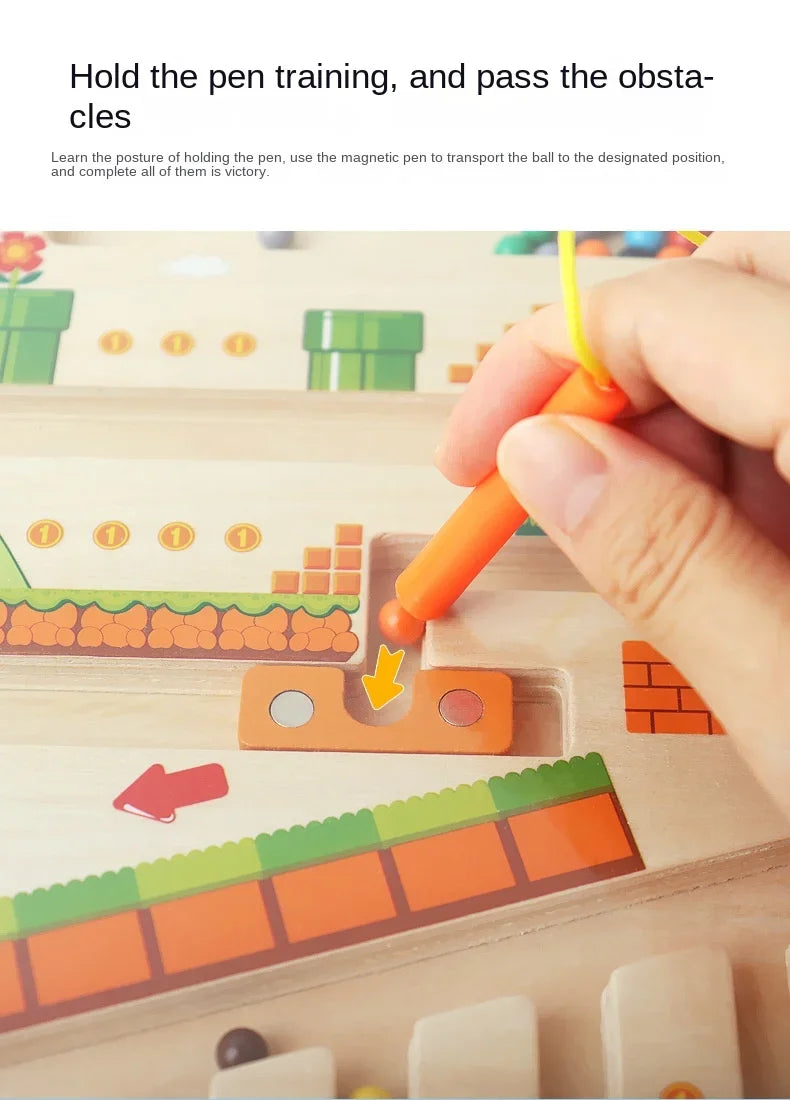 Wooden Magnetic Color and Number Maze, Color Matching Montessori Toys - LittleOzKid
