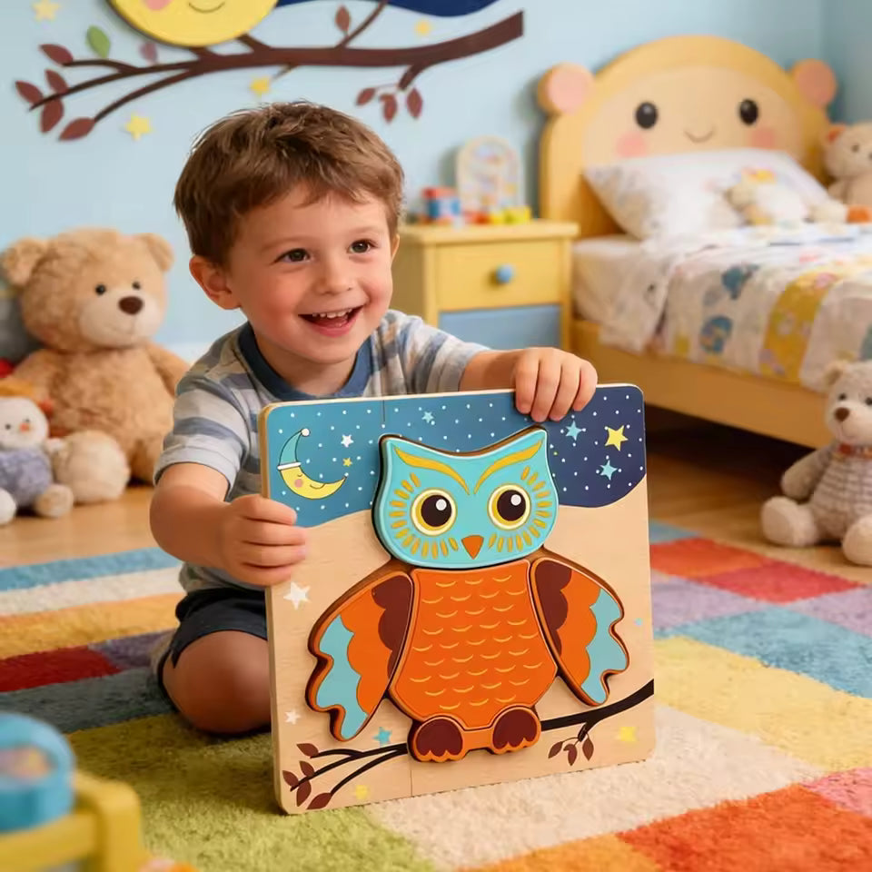 Premium 3D Cartoon Animal Beech Wood Jigsaw Puzzles (6Pack)