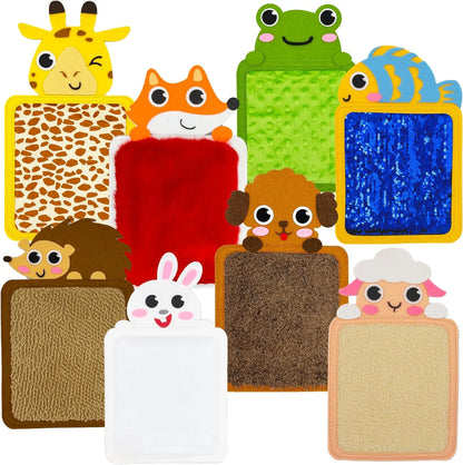 8 Piece Sensory Wall Touch Zoo Mat Set, Felt Textures mix