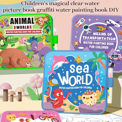 4 Pack Magic Water Drawing Notebooks, Reusable Gift Set