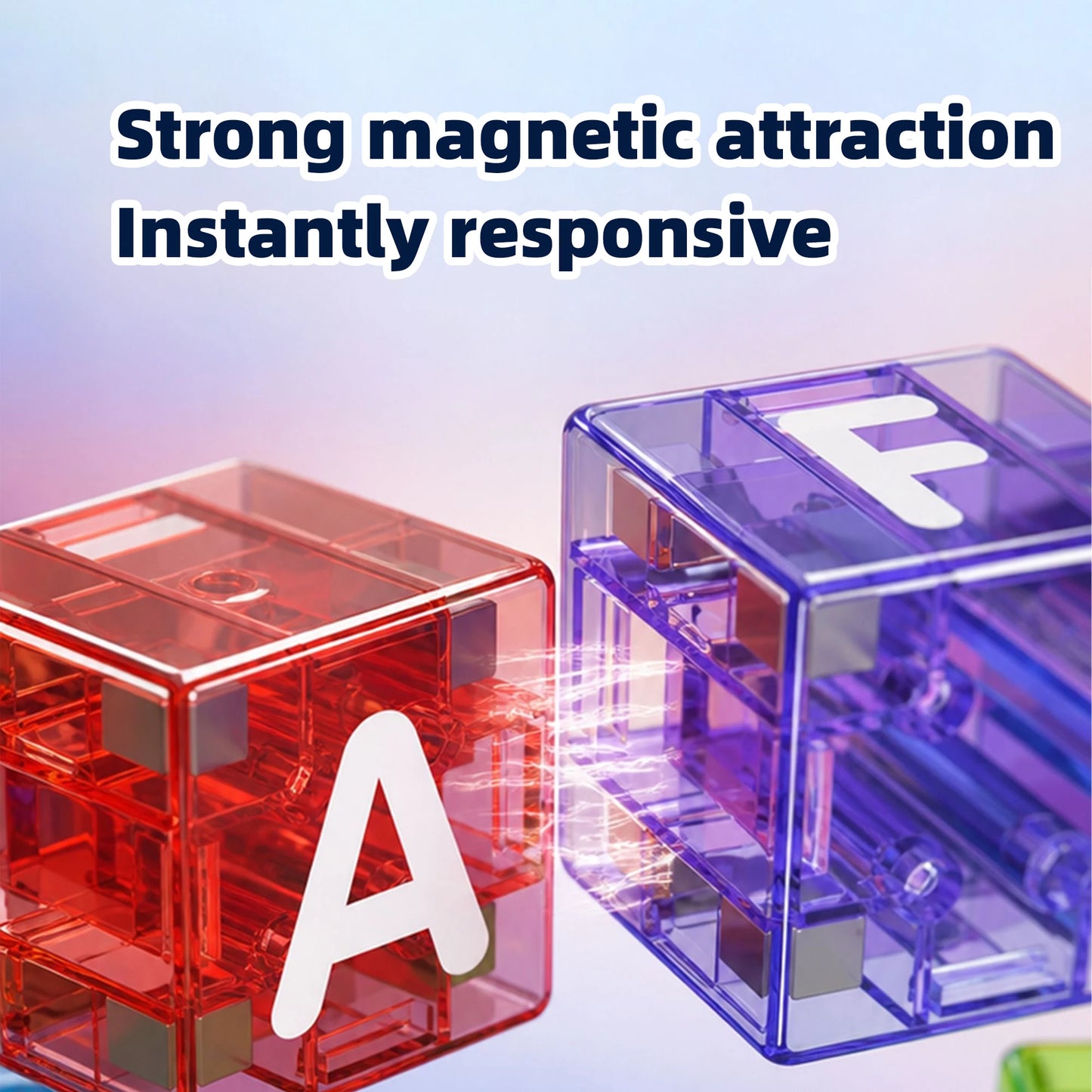 Travel-Friendly Magnetic Alphabet & Number Cube Set, 40 Pieces