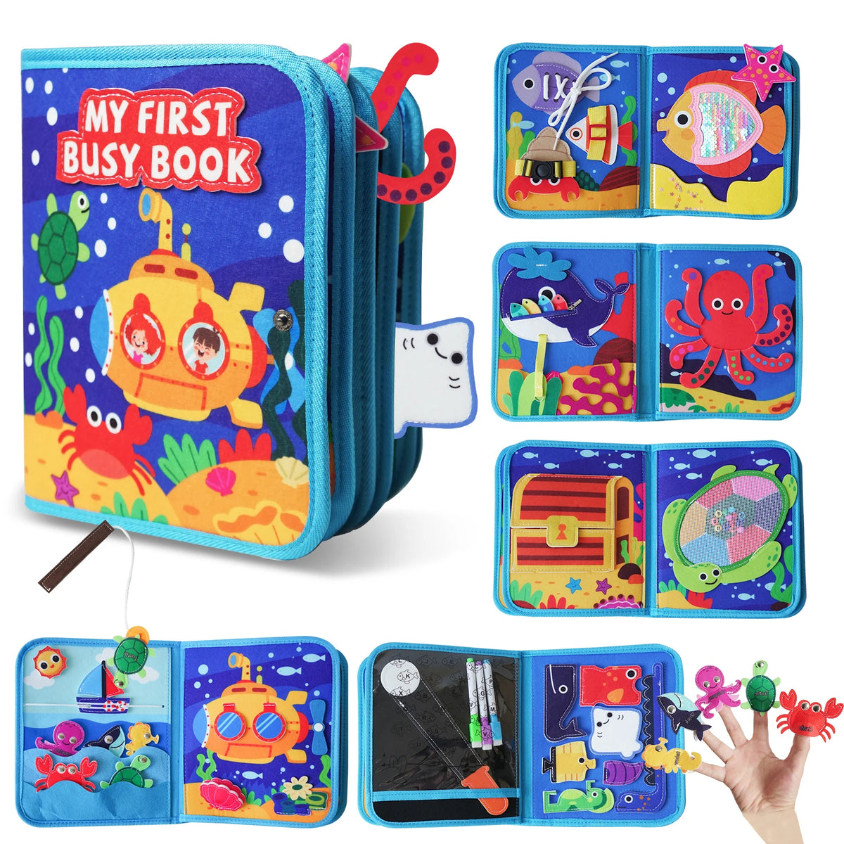 20 in 1 Montessori Ocean Busy Felt Quiet Book