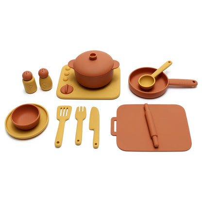 13pcs Silicone Cooking Utensils Kitchen Pretend Play Toy Set