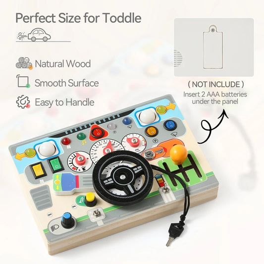 Montessori Toddlers Wooden Steering Wheel