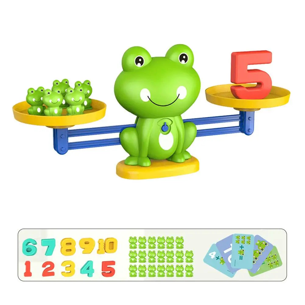 Frog Math Balance Scale, Montessori Number Learning & Counting Toy for Kids