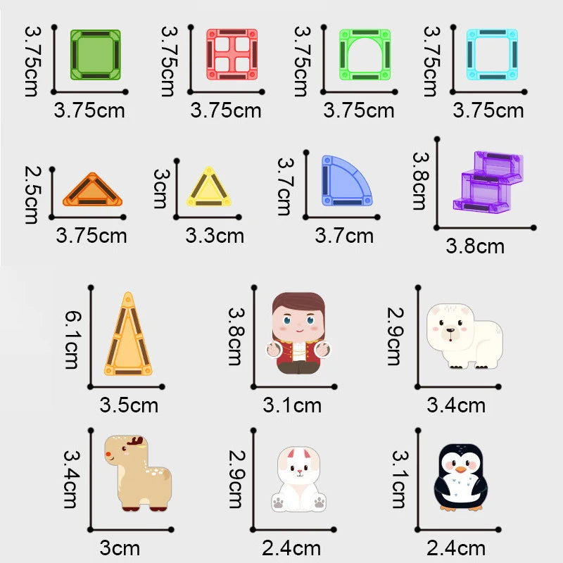 Mini Magnetic Building Blocks Tiles – Portable Travel Set