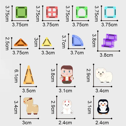Mini Magnetic Building Blocks Tiles – Portable Travel Set