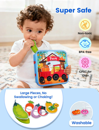 3D Montessori Farm Busy Board - Quiet Felt Book for Toddler Travel