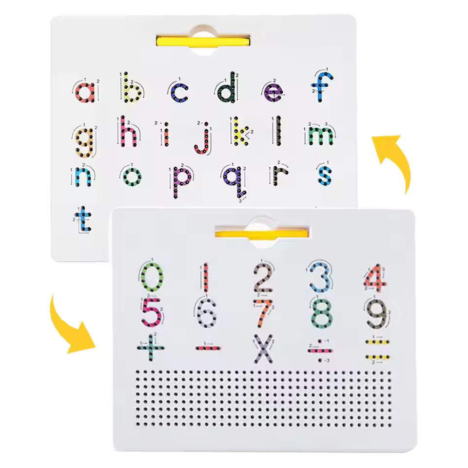 Magnetic Double-Sided Alphabet & Number Tracing Board, Educational STEM Writing Toy