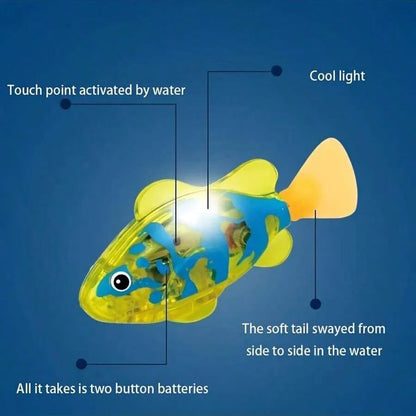 6 Pcs Electronic Swimming Fish Bath Toy With LED Light