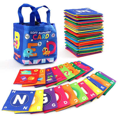 Baby Soft Alphabet Cards Toys, 26Pcs ABC Alphabet Flash Cards Early Learning Toy