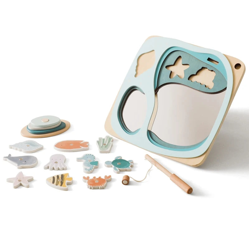 Montessori Wooden Magnetic Fishing Toys for Kids