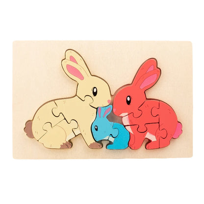 Montessori Wooden Animal Jigsaw Puzzle – (Buy 4 for $64)