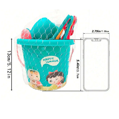 18PCS Beach Sand Toy Set, Beach Bucket Play Set Kids Toy with Shovel Sand Moulds