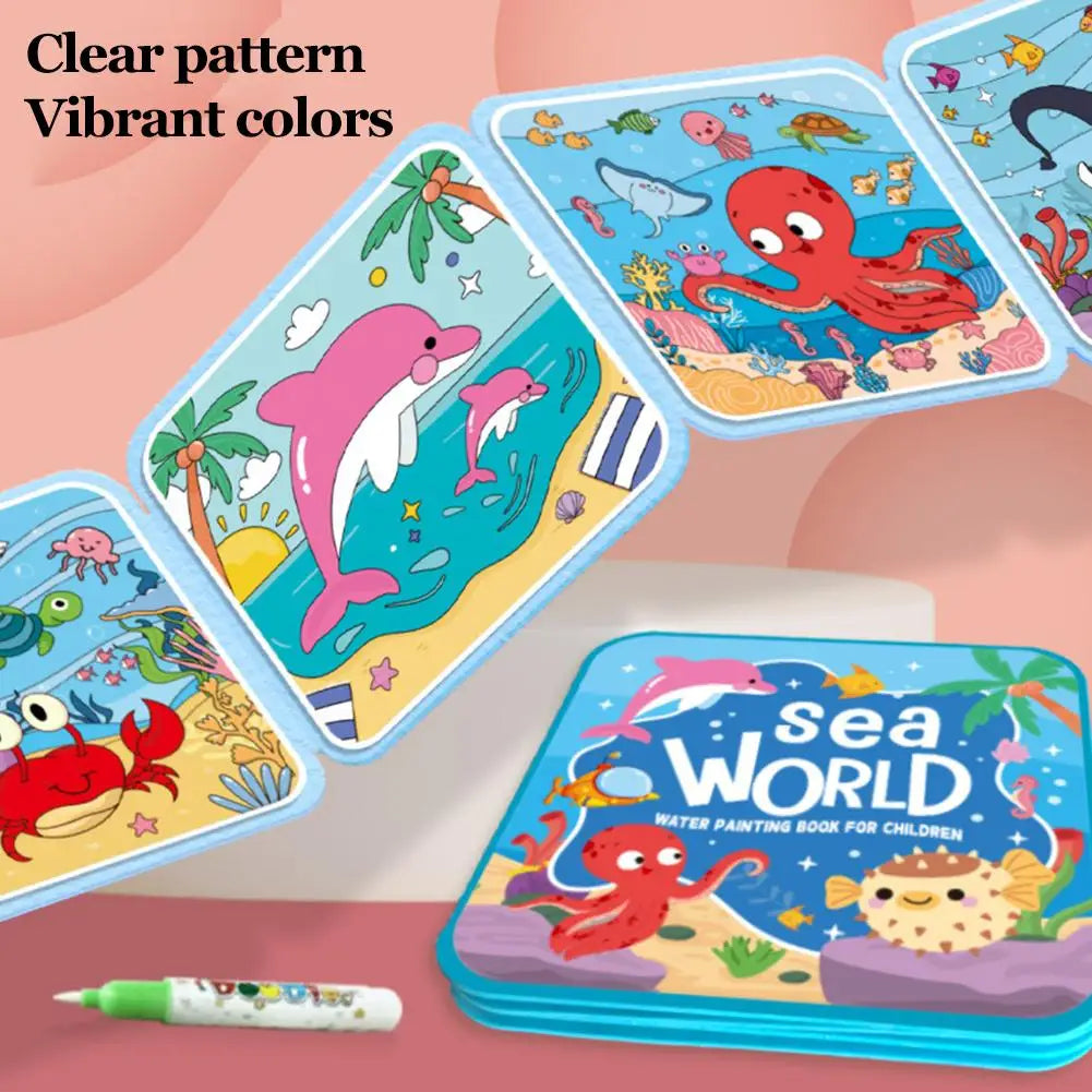 4 Pack Magic Water Drawing Notebooks, Reusable Gift Set