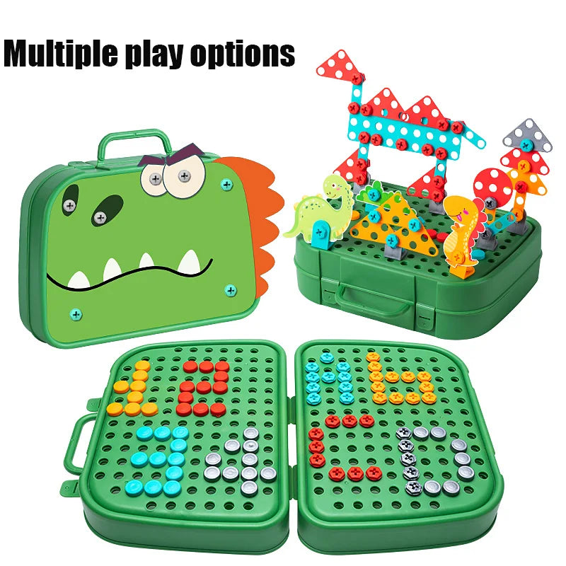 Simulated DIY Children Tool Toys Set Electric Drill Screw Nuts 3D Puzzle Toy Pretend Play Tool Kits