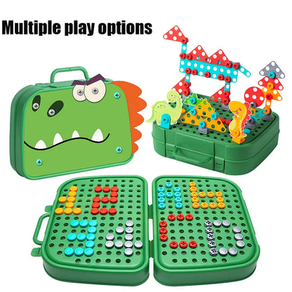 Simulated DIY Children Tool Toys Set Electric Drill Screw Nuts 3D Puzzle Toy Pretend Play Tool Kits