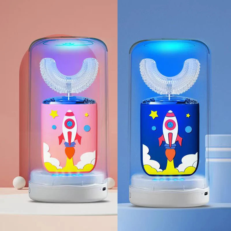 Silicone 360° Sensory Electric Toothbrush U_Shape Rechargeable, Toothbrush with Smart Timer