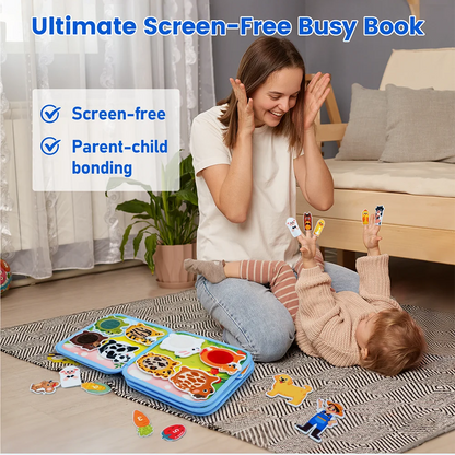 3D Farm Montessori Felt Quiet Busy Book, Toddler Sensory & Travel Toy