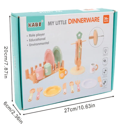 Montessori Wooden Kitchen Toy Set for Kids Pretend Play