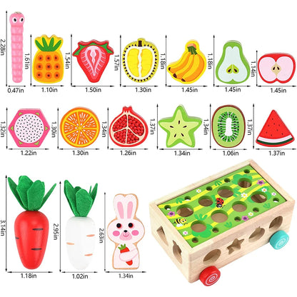 Wooden Montessori Multifunction Shape Sorting Toy, Toddler Preschool Matching Game