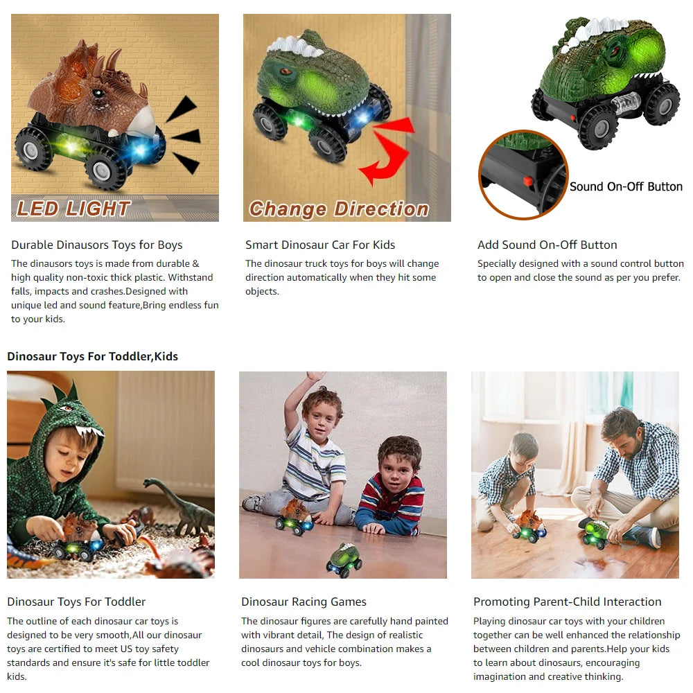 Electric Dinosaur Toy Car for Kids, T_Rex Car