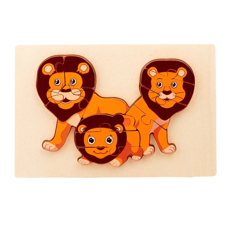 Montessori Wooden Animal Jigsaw Puzzle – (Buy 4 for $64)