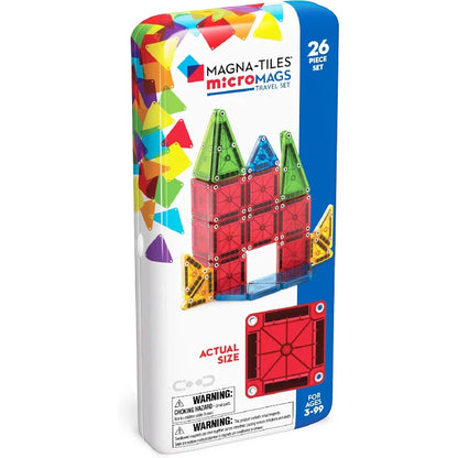 26/30PCS Travel Mini Magnetic Tiles, Building Blocks for Kids