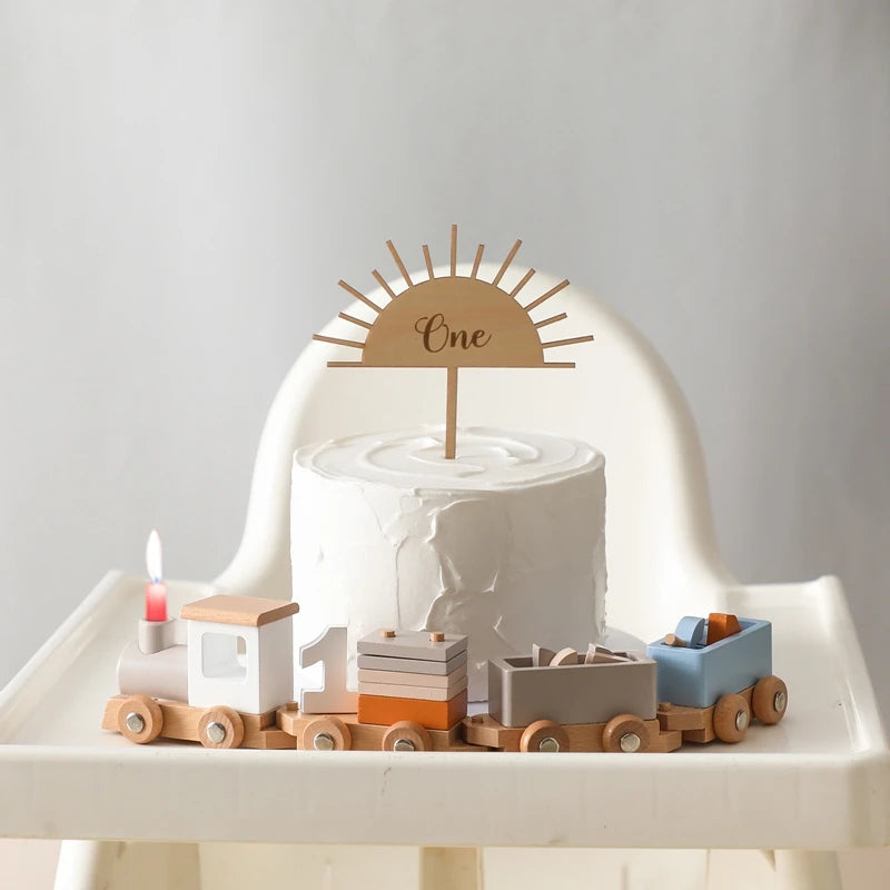 Montessori Wooden Train Birthday Toy Kids - LittleOzKid