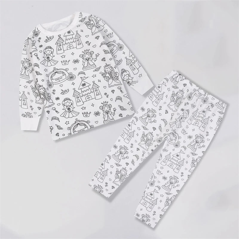 DIY Color-Your-Own Kids Pajama Set, 2-Piece Coloring Kit