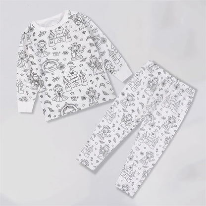 DIY Color-Your-Own Kids Pajama Set, 2-Piece Coloring Kit