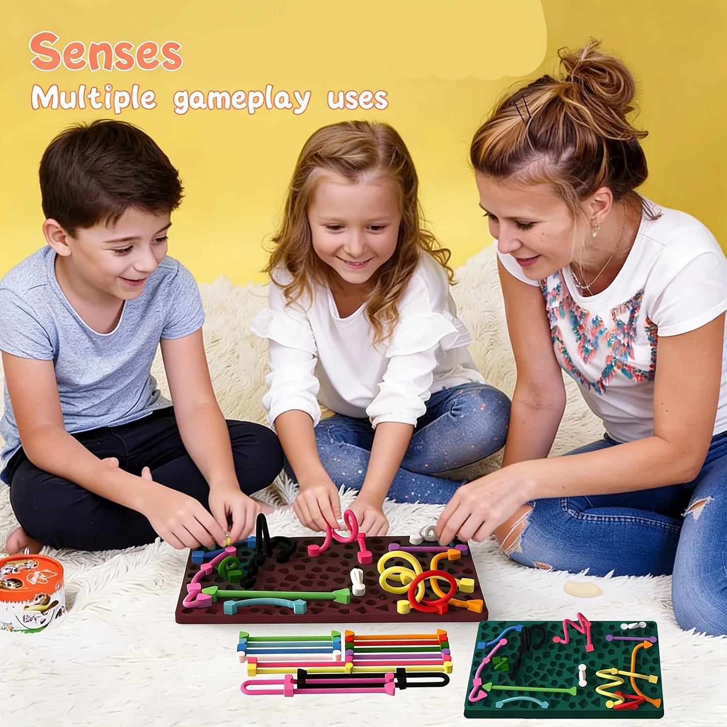 Montessori Sensory Activity Board - Silicone Fidget & Shape Matching Toy