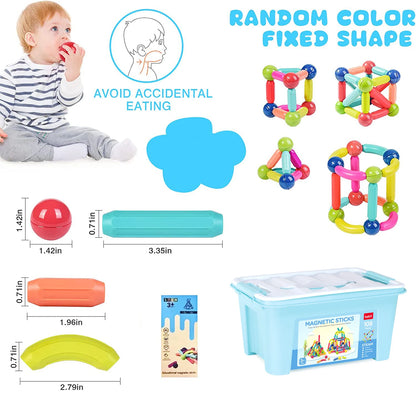 Montessori Magnetic Building Blocks, Magnetic Tiles Stacking Build Set for Kids