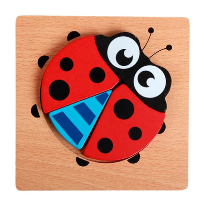 Premium 3D Cartoon Animal Beech Wood Jigsaw Puzzles (6Pack)