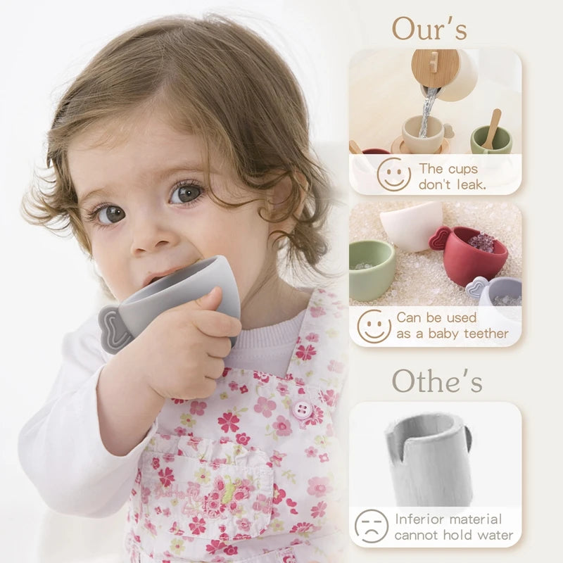 Wooden/Silicone Tea Time Montessori Toy - LittleOzKid