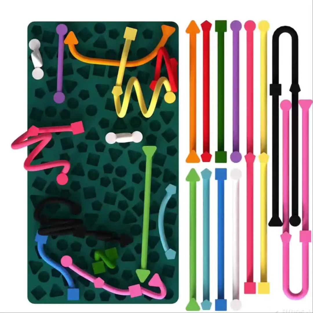 Montessori Sensory Activity Board - Silicone Fidget & Shape Matching Toy