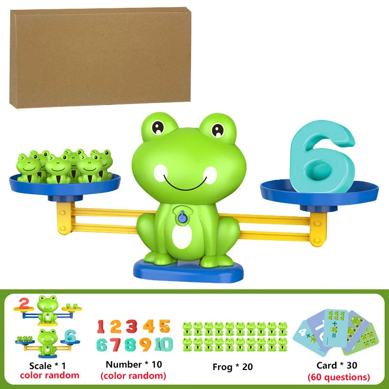 Frog Math Balance Scale, Montessori Number Learning & Counting Toy for Kids