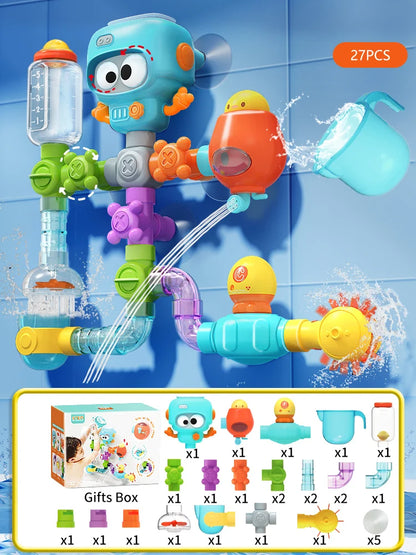 Octopus Bath Toy Set – Suction Cup Spinners & Water Squirt Fun!