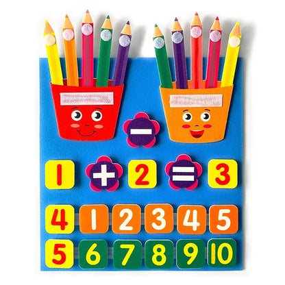 Busy Board Finger Numbers Counting, Quiet Felt Book for kids - LittleOzKid
