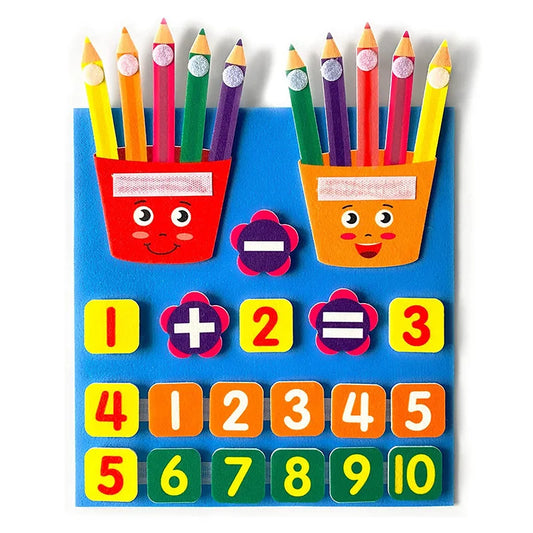 Busy Board Finger Numbers Counting, Quiet Felt Book for kids - LittleOzKid