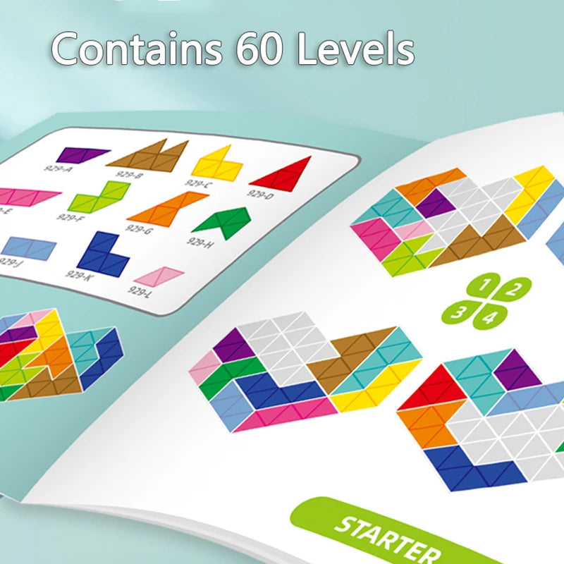 3D Puzzle Board Game Tangram Thinking Brain Challenge Game, Education Montessori Toys