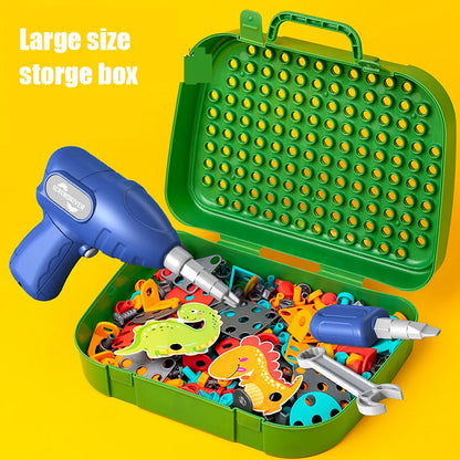 Simulated DIY Children Tool Toys Set Electric Drill Screw Nuts 3D Puzzle Toy Pretend Play Tool Kits