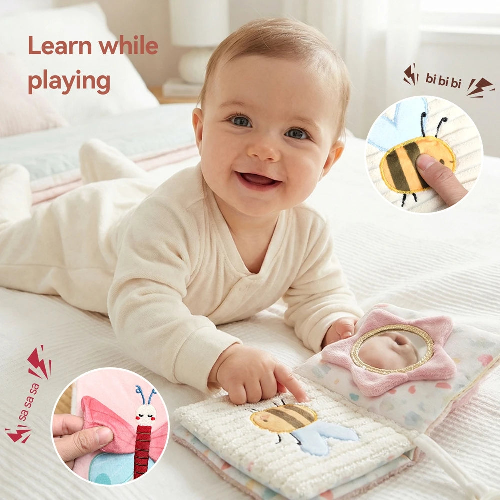 3D Montessori Sensory Cloth Book with Teether (0-36m)