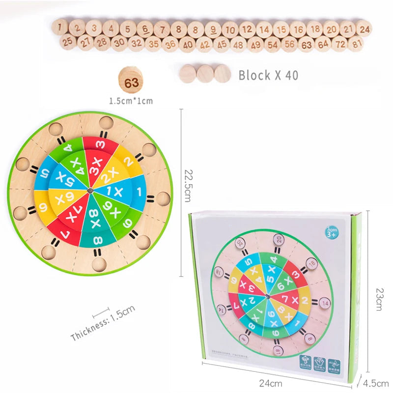 Montessori Math Multiplication Wooden Board Toy for Kids