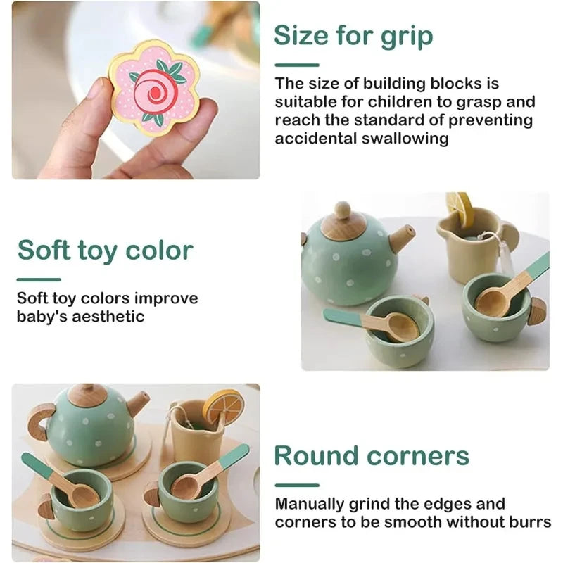 Wooden Role Play Tea Set - LittleOzKid